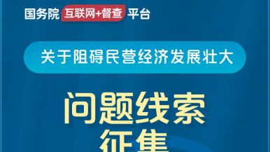 性感美女自慰操逼喷水网站国务院“互联网+督查”平台公开征集阻碍民营经济发展壮大问题线索